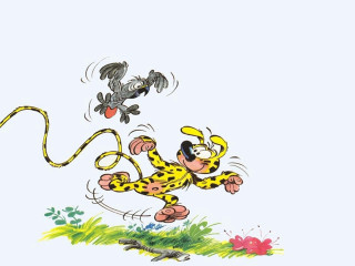 Dog chasing cat snake bird - a cartoon of a dog free wallpaper