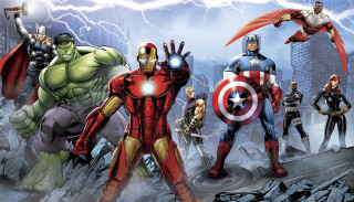 Avengers group lightning background arms - a lightning background free wallpaper