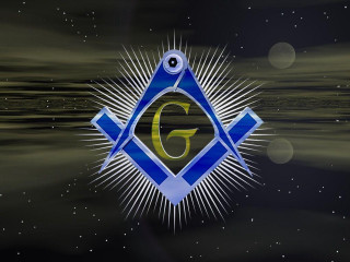 Blue yellow masonic symbol star - a star in the middle of it free wallpaper