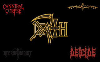 Logos black background red yellow - death free wallpaper