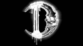 Skull knife letterC dripping paint - paint free wallpaper for desktop