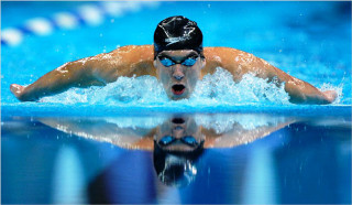 Man swimming pool cap goggles - clear focus free wallpaper