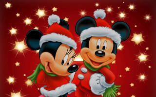 Mickey mouse hug red background - disney free wallpaper