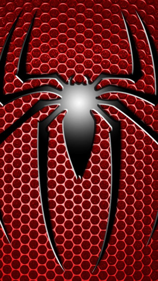Spider logo red background black - a black center free wallpaper for mobile