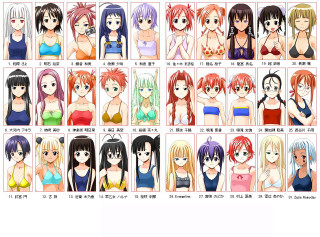 Anime girls hair colors hairstyles - 2 d sprite free wallpaper