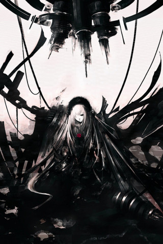 Woman long hair black dress 41 - nier:automata free wallpaper for mobile