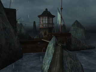 Boat water night lighthouse dark - a lighthouse in the background free wallpaper