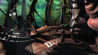 Forest bridge tower green light - a green light in the middle free wallpaper