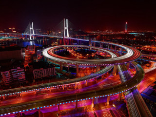Tokyo night cityscape bridge ferriswheel 2 - the building free wallpaper