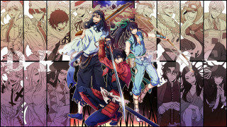 Anime characters wall swords group - a group of anime characters free wallpaper
