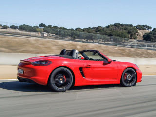 Red sports car driving road 14 - side profile free wallpaper