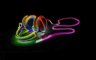 Neon object black background image 2 - object in the middle free wallpaper