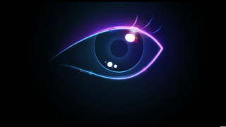 Blue eye glowing lights dark - a blue eye free wallpaper