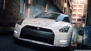 White car driving street tall - a white car free wallpaper for desktop