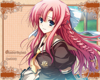 Girl pink hair blue eyes 5 - a picture frame free wallpaper