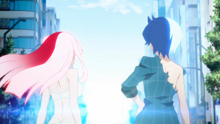 Cityscape blue dress two girls - another girl free wallpaper for desktop