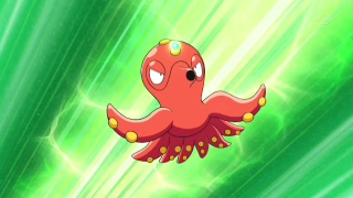 Cartoon character flying green background 3 - octopus free wallpaper