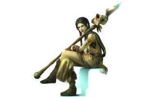 Woman bench cat bird shoulder - a white bench free wallpaper