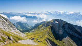 Mountain range background clouds sky - a few mountain free wallpaper