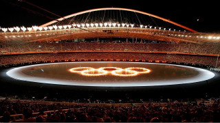 Stadium olympic symbol crowd lit - a large stadium free wallpaper for desktop