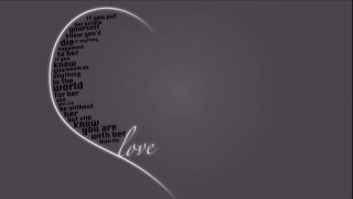 Heart love greyscale longhair solo - a word free wallpaper