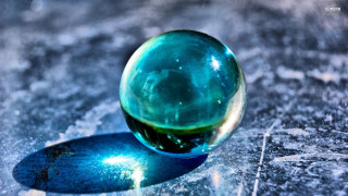 Glass ball table blue floor - ray free wallpaper