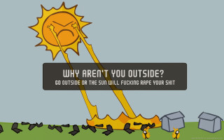 Cartoon sun hammer building outside - sun free wallpaper for desktop