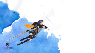 Woman black white suit flying - flag free wallpaper