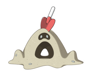 Cartoon rock red bow hole - shock art free wallpaper