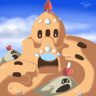 Sand castle birds sky clouds - a blue sky free wallpaper for tablet