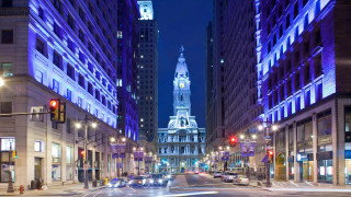 Tokyo night cityscape clocktower traffic - cleve gray free wallpaper