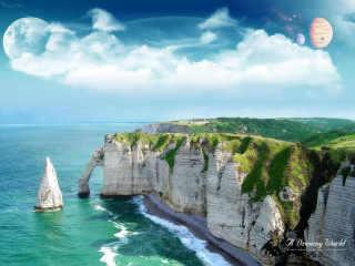 Cliff water rock formation scenery - a cliff free wallpaper for desktop
