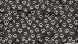 Skulls black background white dots - white dot free wallpaper