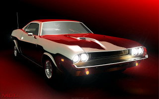 Red white muscle car red - matte drawing free wallpaper for desktop