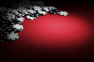 Red table poker chips background - a red table free wallpaper