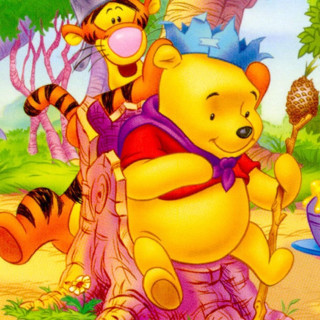 Pooh tigger honey stump field - disney free wallpaper for tablet