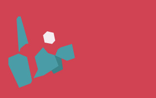 Red background blue white object - a white object free wallpaper