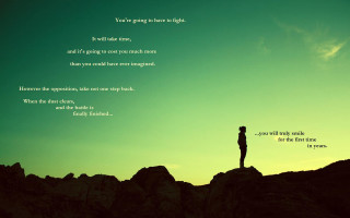 Person mountain quote standing top 2 - a quote above free wallpaper