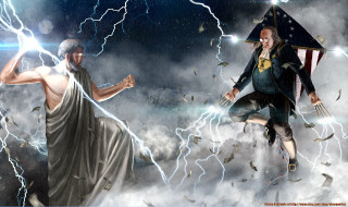 Man woman clouds lightning bolts - the cloud free wallpaper for desktop