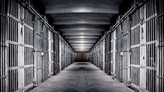Long hallway empty bars light - liminal space free wallpaper