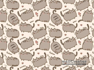 Cats hearts pattern white background - a group of cats free wallpaper