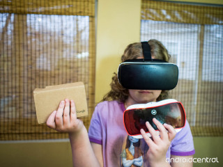 Girl virtual reality headset book - front of her free wallpaper