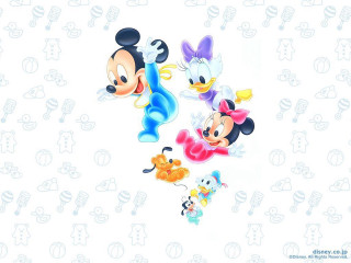 Cartoon characters mickey mouse pluto - a group of cartoon characters free wallpaper