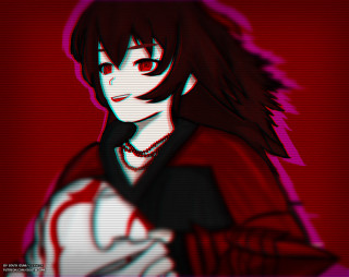 Person red background drawing artwork - chromatic free wallpaper