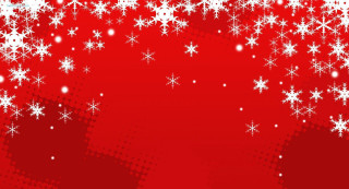 Red background white snowflakes stars - plain free wallpaper for desktop