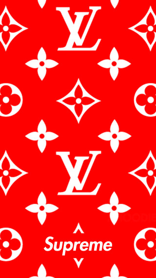 Red background white louis vuitton - maximalism free wallpaper for mobile