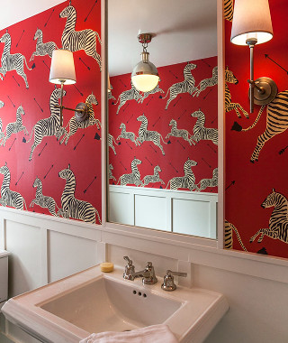 Bathroom sink mirror zebras red - a mirror free wallpaper for mobile