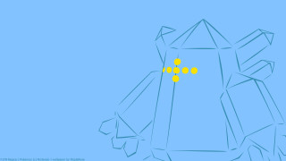 Blue background yellow dots - crystal cubism free wallpaper