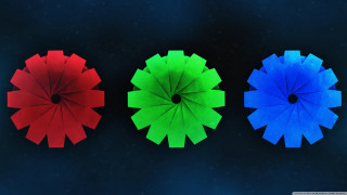 Three colored umbrellas dark background - ellsworth kelly free wallpaper