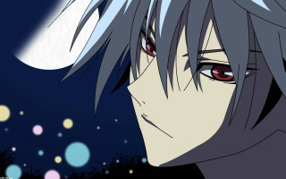 Grey hair red eyes moon - red eye free wallpaper
